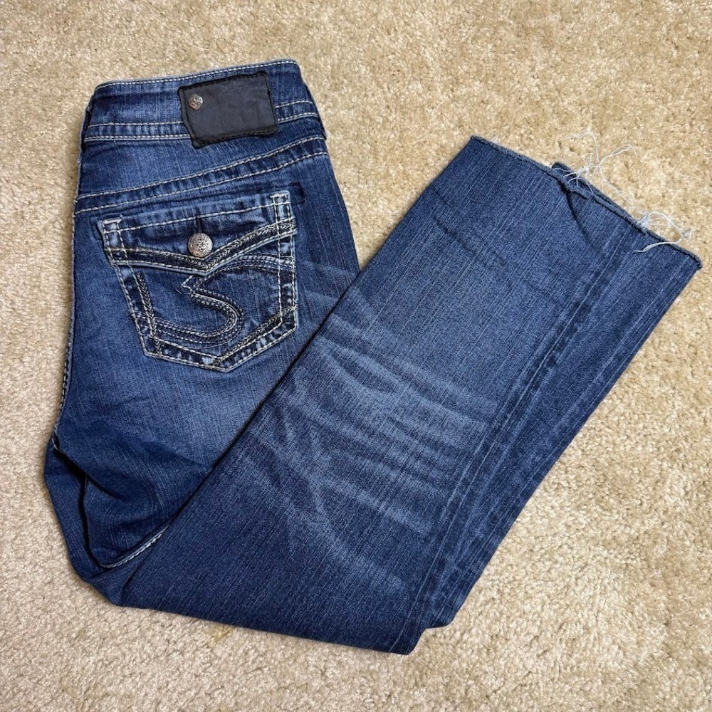 Silver Jeans Suki Mid Pencil Skinny Women's W30 L24 Medium Wash Flap Pockets